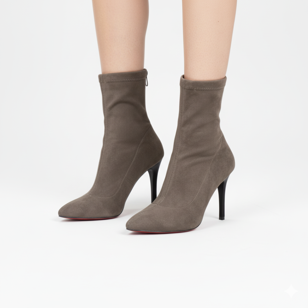 Suede-Like Slim Stovepipe Stiletto Ankle Boots