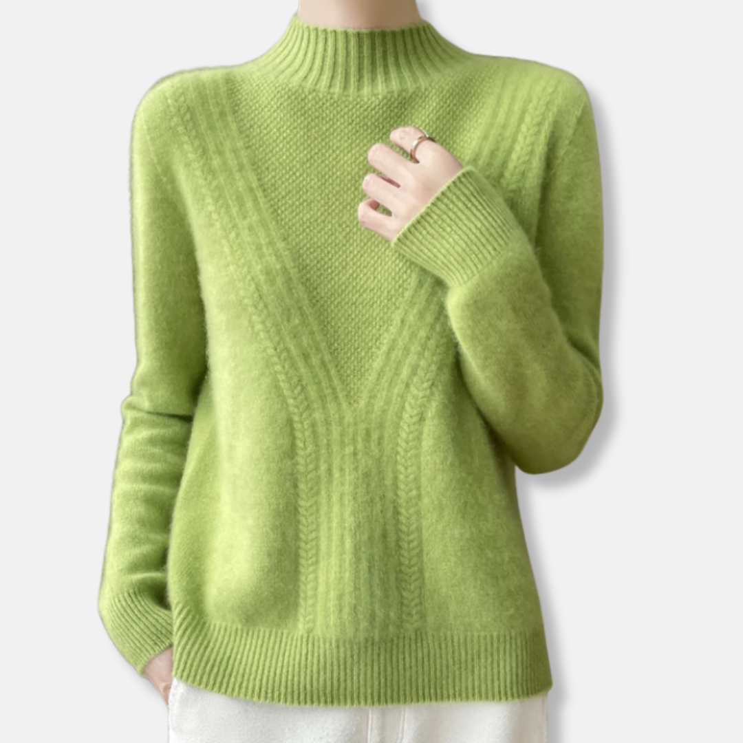 Relaxed Fit Ribbed Wool Blend Sweater