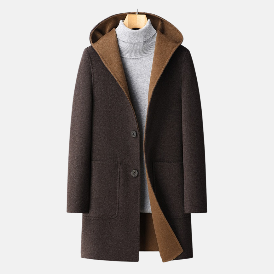 Reversible Wool Hooded Coat