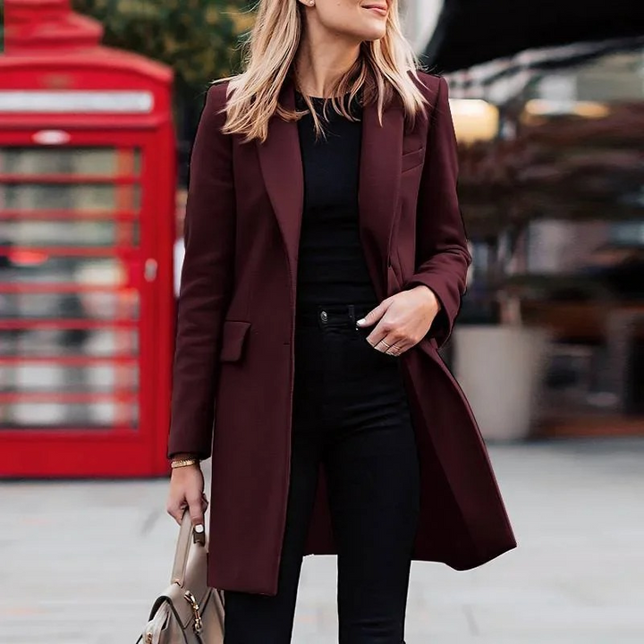 Tailored Wool Blend Longline Coat