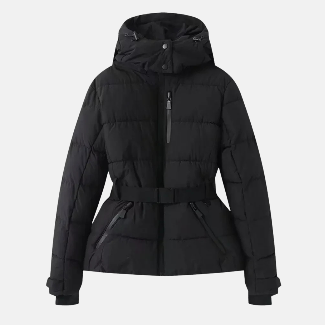 Waterproof Belted Insulated Puffer Ski Jacket