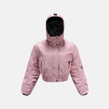 Cropped Hooded Sleeve Pocket Padded Coat