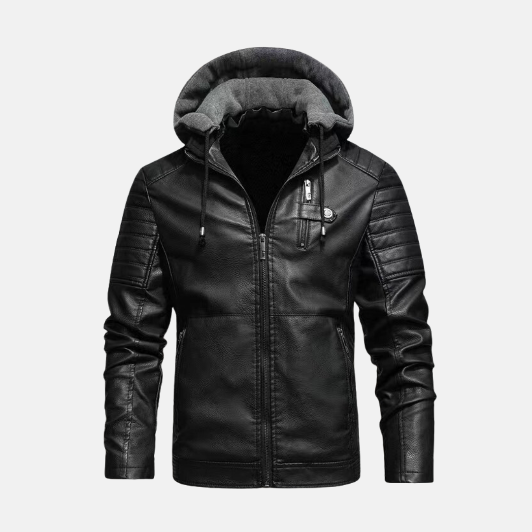 Plush Lined Slim Fit Leather Jacket