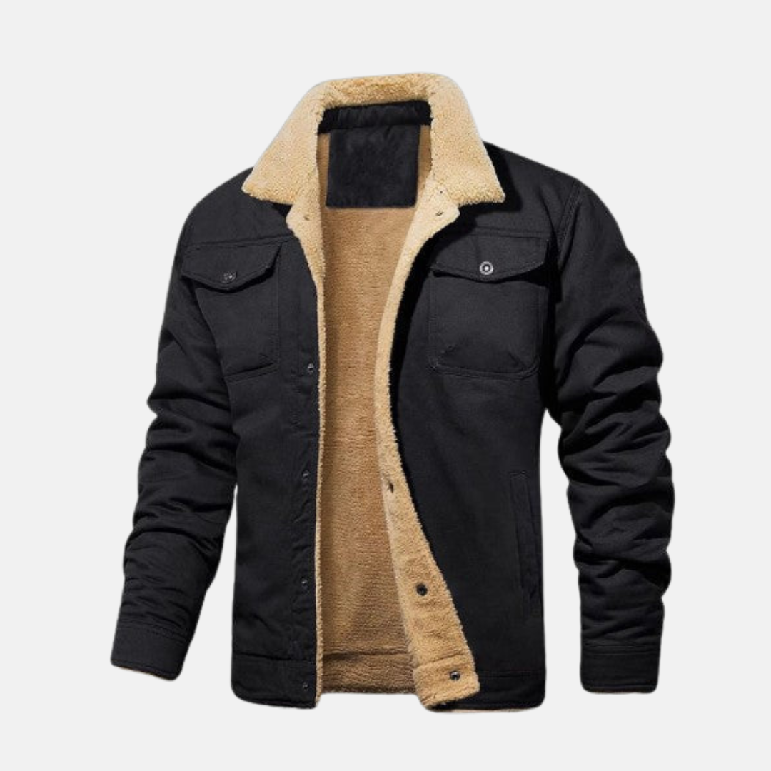 Sherpa Collar Cotton Blend Relaxed Fit Jacket