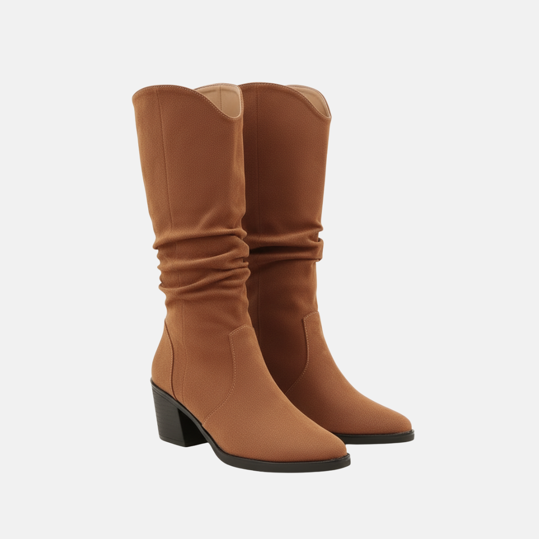 Suede-Like Slouchy Mid-Calf Pointed Toe Boots