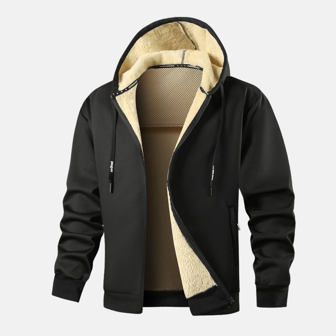 Plush Fleece Relaxed Fit Hoodie Jacket