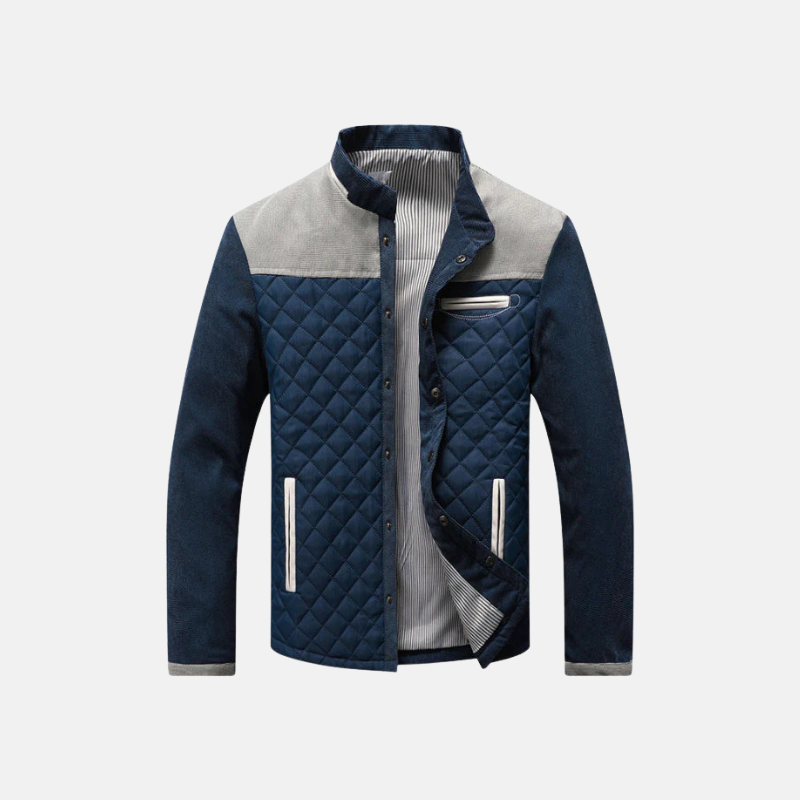Woven Blend Slim Fit Stand-Up Collar Jacket