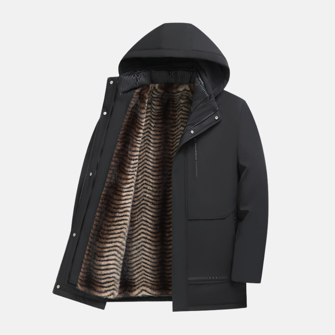Weather-Resistant Detachable Lined Parka Jacket