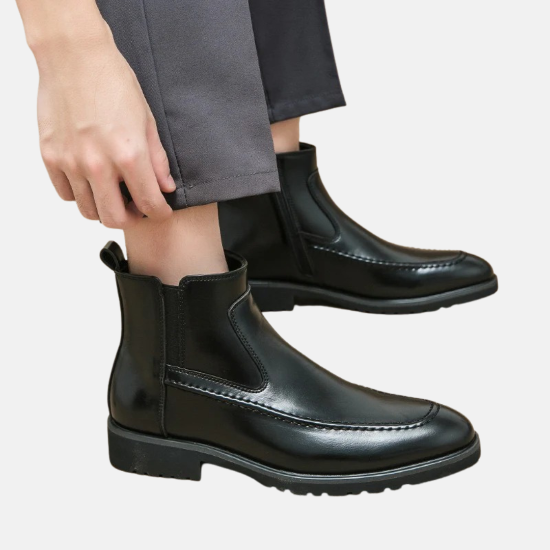 Leather Split Toe Ankle Boots