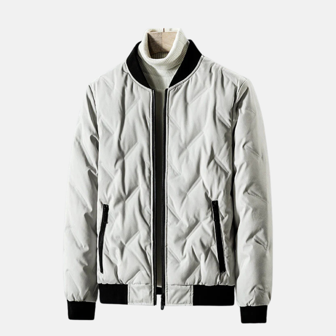 Quilted Chevron Bomber Jacket