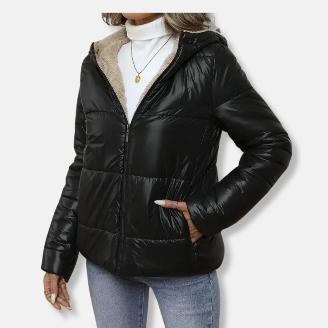 Plush Lined Hooded Quilted Jacket