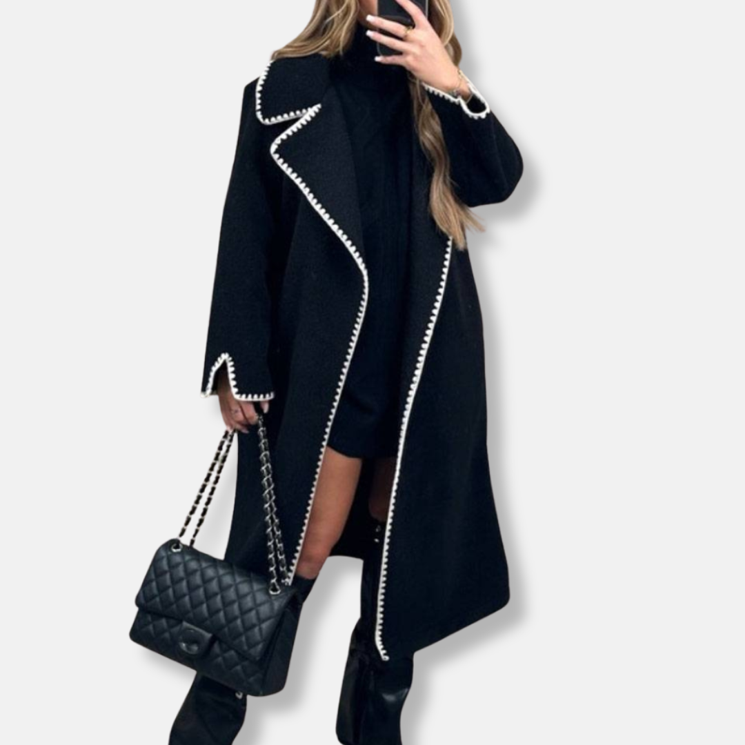 Wool Loose Fit Maxi Notched Lapel Coat