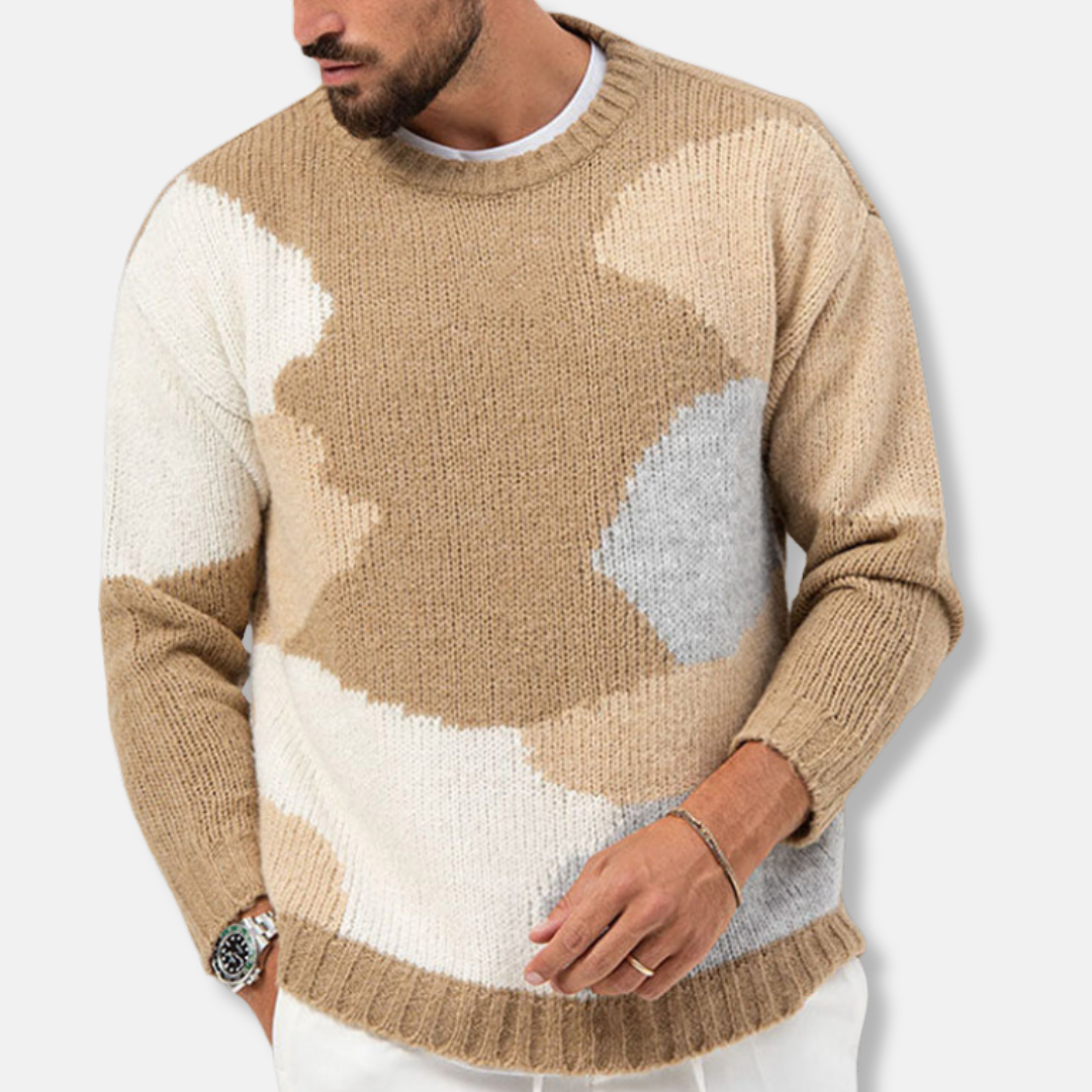 Knit Blend Relaxed Fit Crew Neck Pullover Sweater