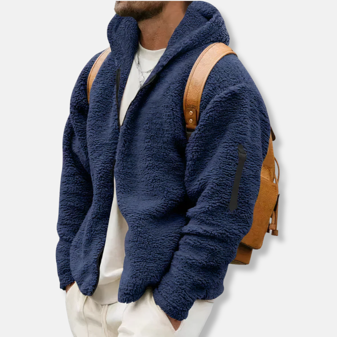 Sherpa Fleece Relaxed Fit Full Zip Hoodie