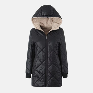 Reversible Diamond Stitch Hooded Quilted Coat