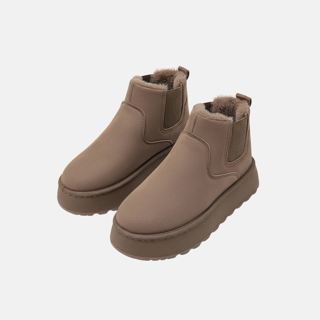 Slip-On Faux Suede Elastic Gusset Ankle Boots
