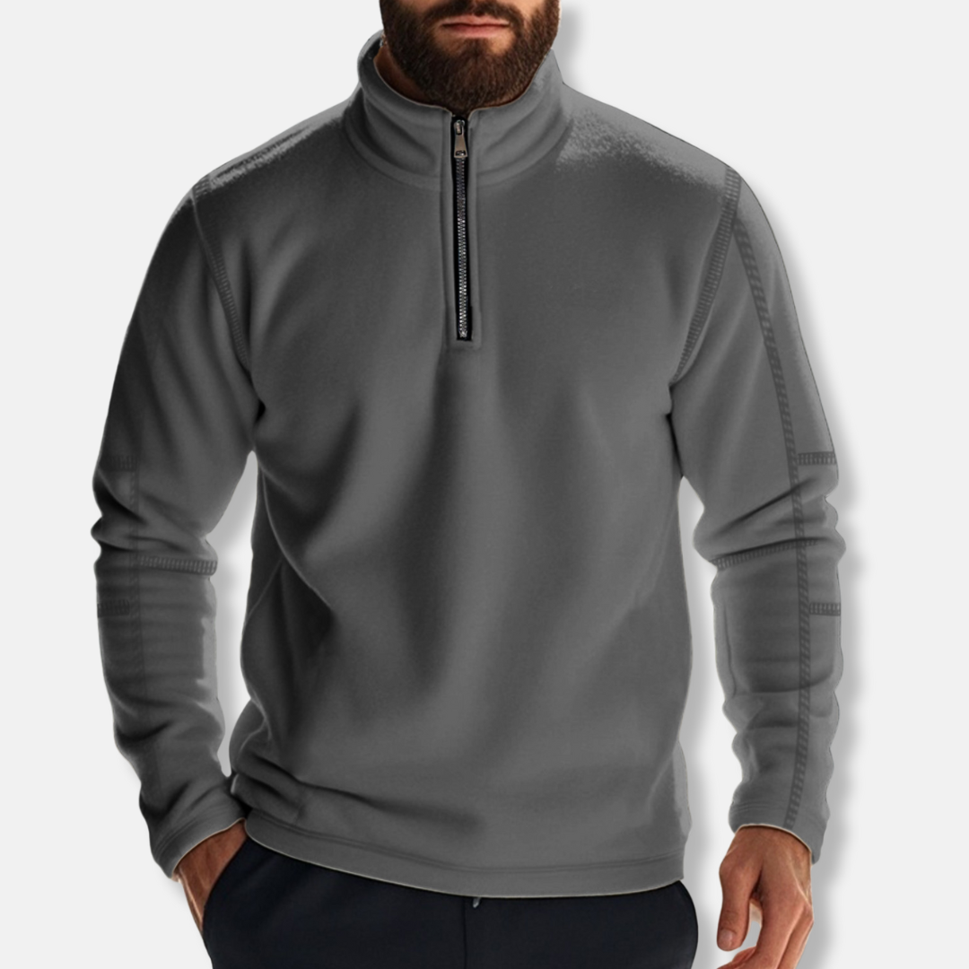 Fleece Half-Zip Stand-Up Collar Pullover
