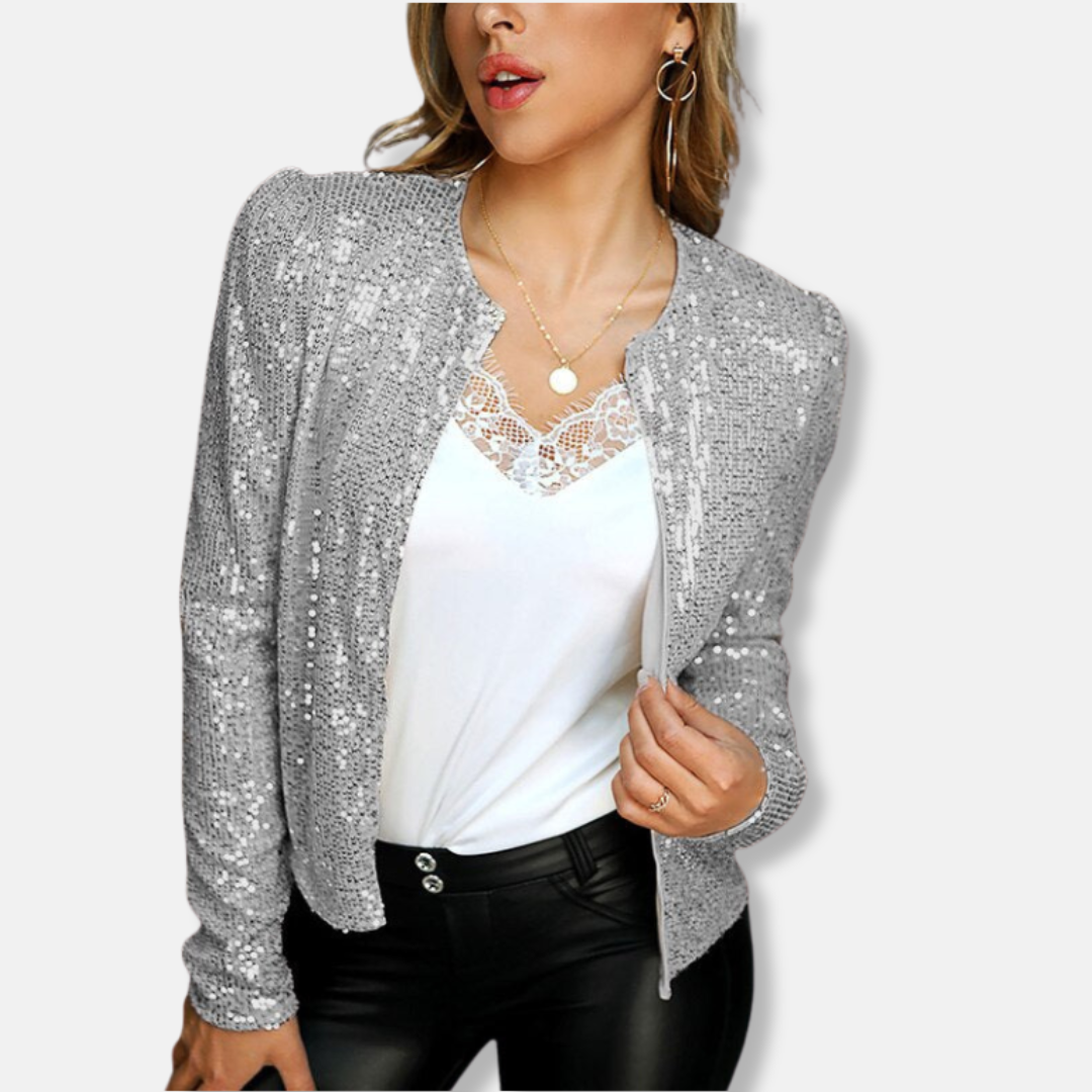 Sequin Embellished Cropped Blazer