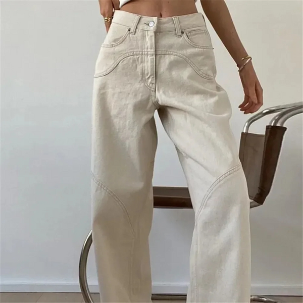 Dame Jeans – Wide-Leg Pasform – Mellemhøj Talje – Komfortabel og Stilfuld