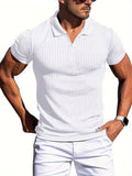 Men's Polo Shirt - Ribbed Knit - Slim Fit - Short-Sleeved - Stylish & Comfortable