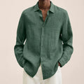 Men's Shirt - Lightweight Linen - Classic Fit - Long Sleeve with Button Closure