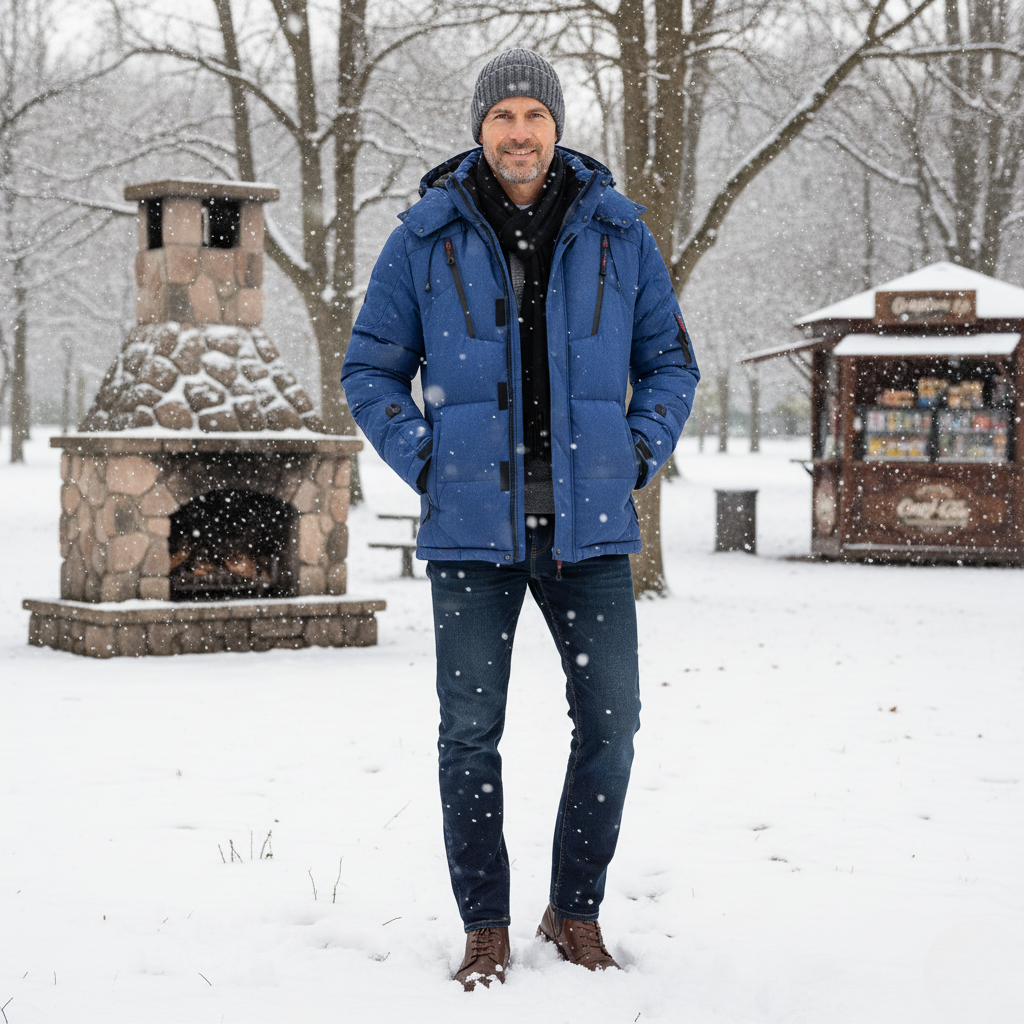 Water-Resistant Hooded Quilted Down Jacket