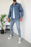 Men's Overshirt - Cotton - Relaxed Fit - Long-Sleeved with Buttons