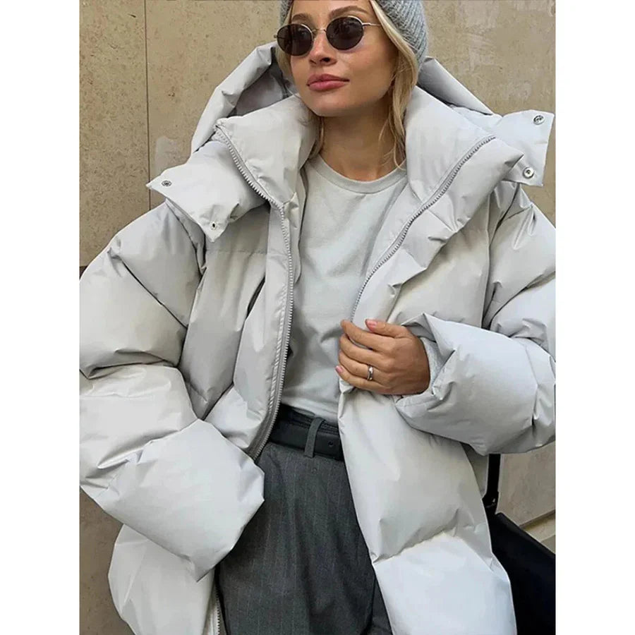 Oversized Quilted Hooded Puffer Jacket