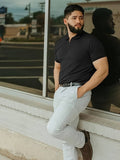 Men's Polo Shirt - Ribbed Knit - Slim Fit - Short-Sleeved - Stylish & Comfortable