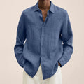 Men's Shirt - Lightweight Linen - Classic Fit - Long Sleeve with Button Closure