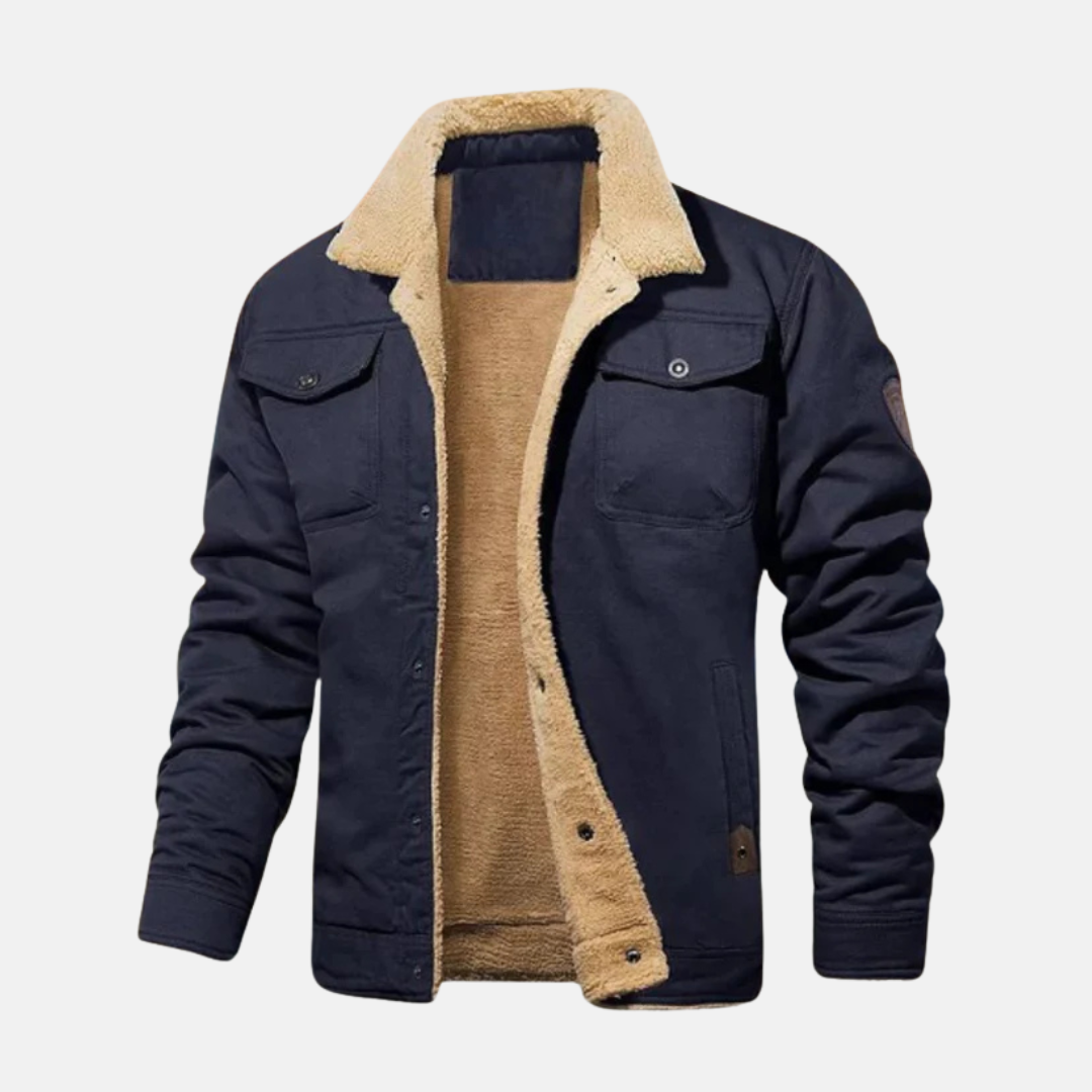 Sherpa Collar Cotton Blend Relaxed Fit Jacket