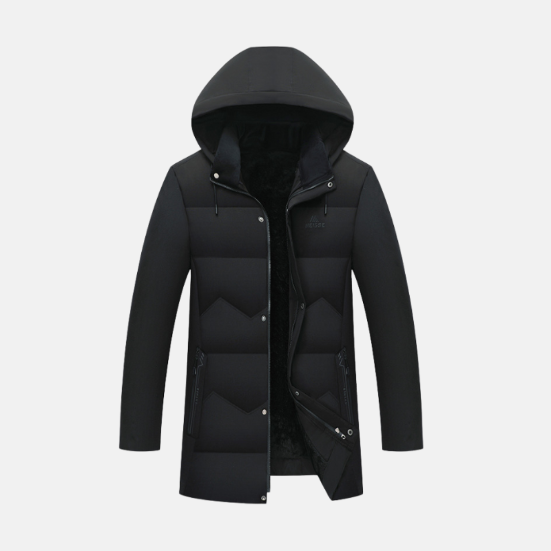 Weather Resistant Plush Lined Hooded Padded Coat