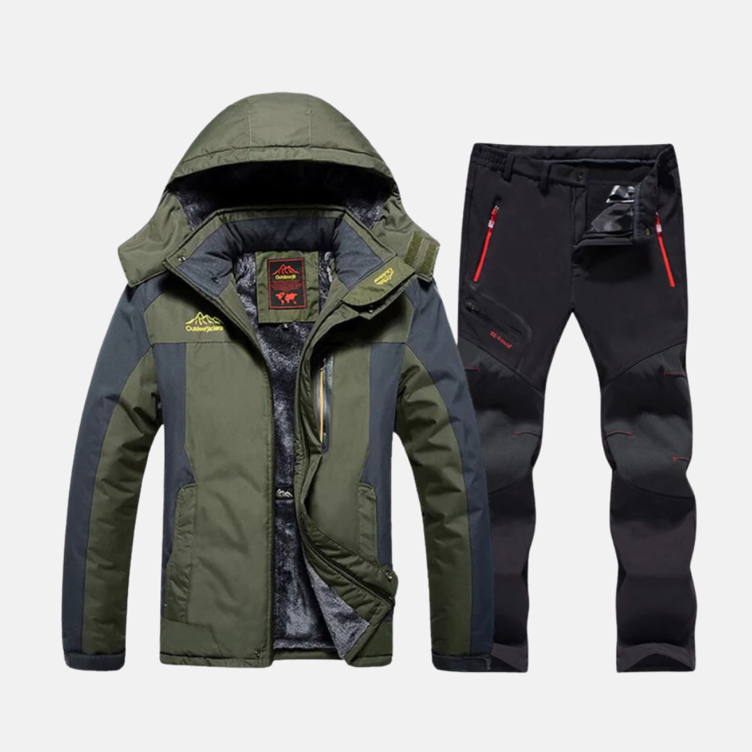 Woven Shell Fleece Lined Two-Piece Set
