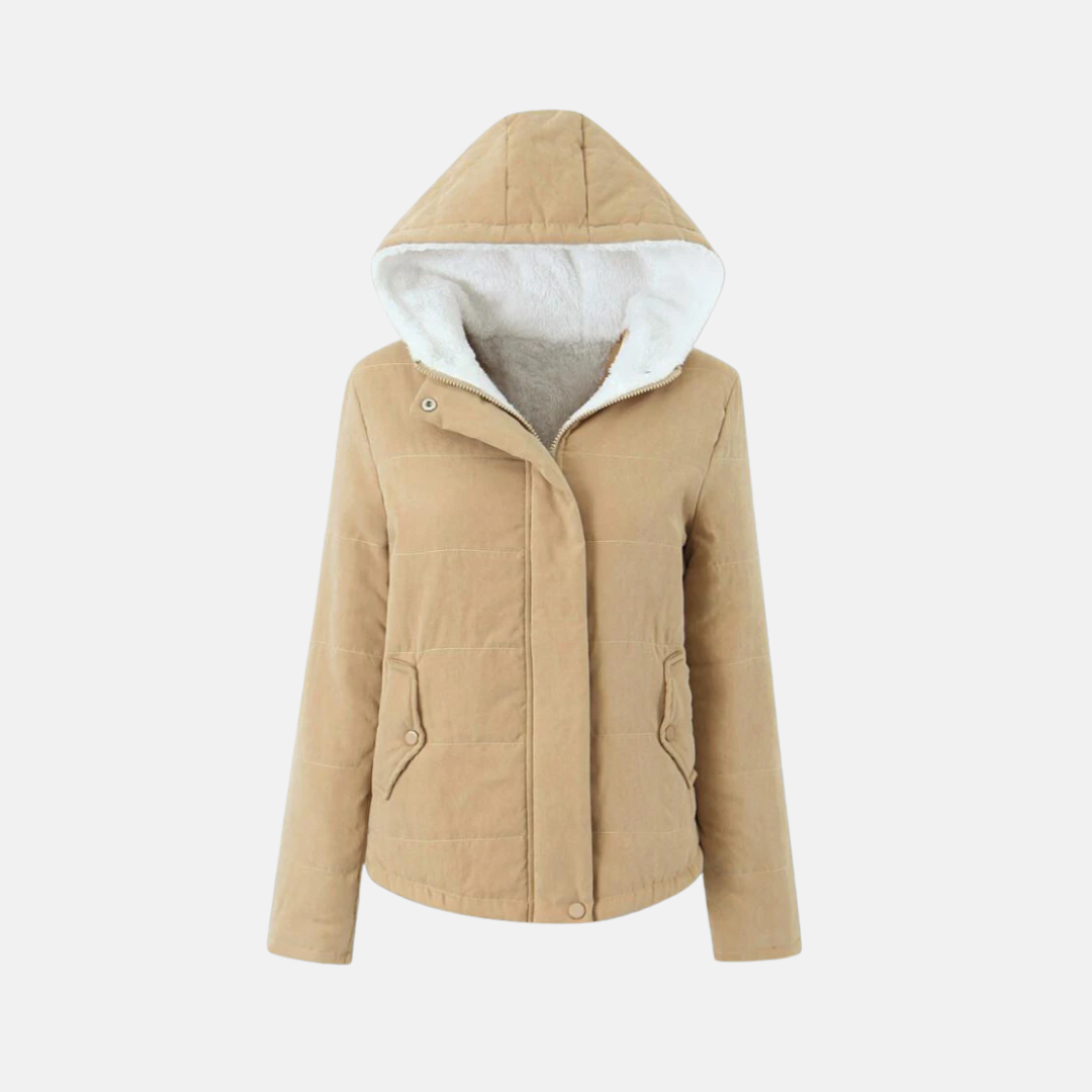 Quilted Fleece Lined Hooded Jacket