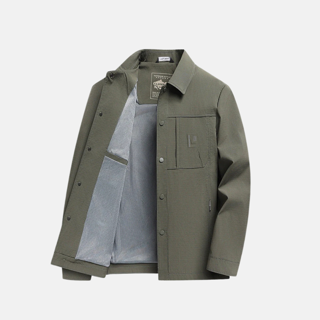 Woven Point Collar Patch Pocket Jacket