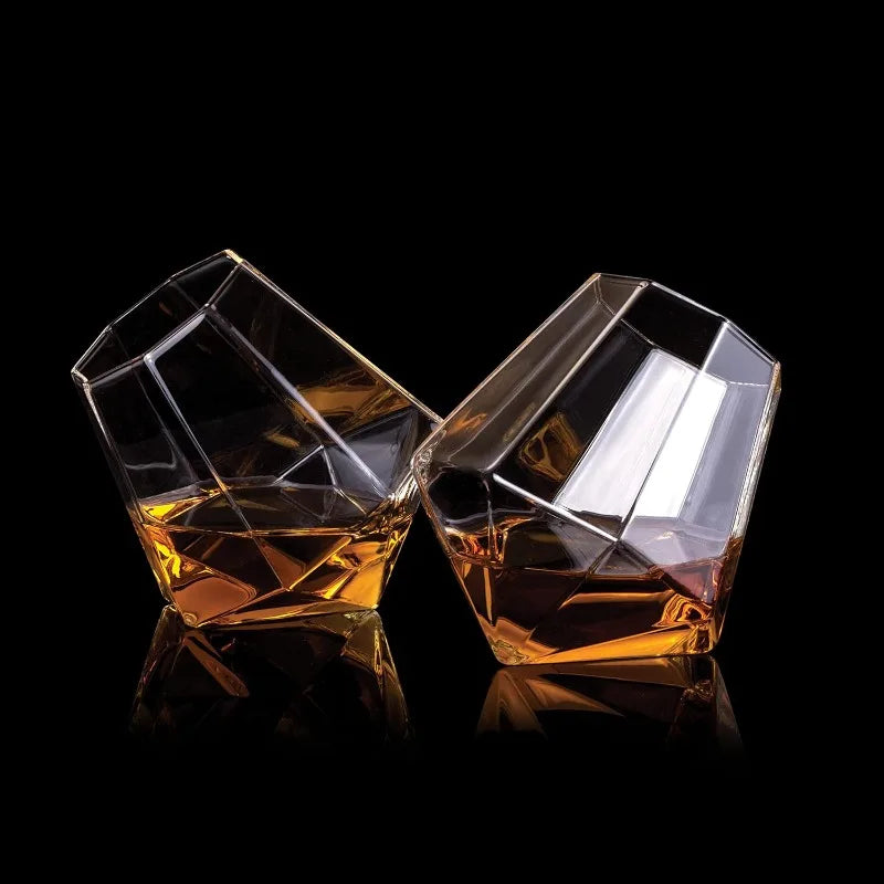Glass Weighted Tilted Whiskey Tumbler