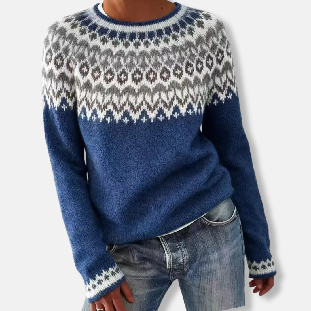 Fair Isle Wool Crew Neck Sweater