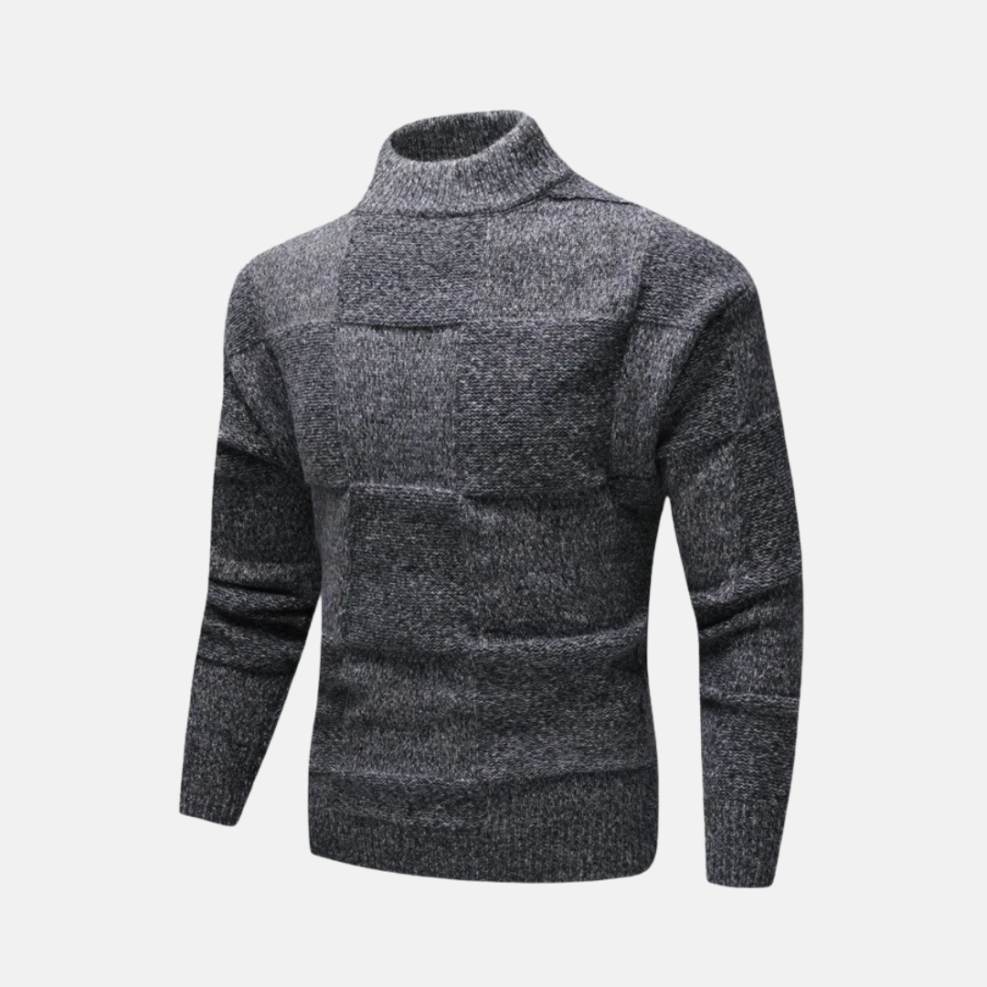 Fine Gauge Knit Slim Fit Mock Neck Sweater