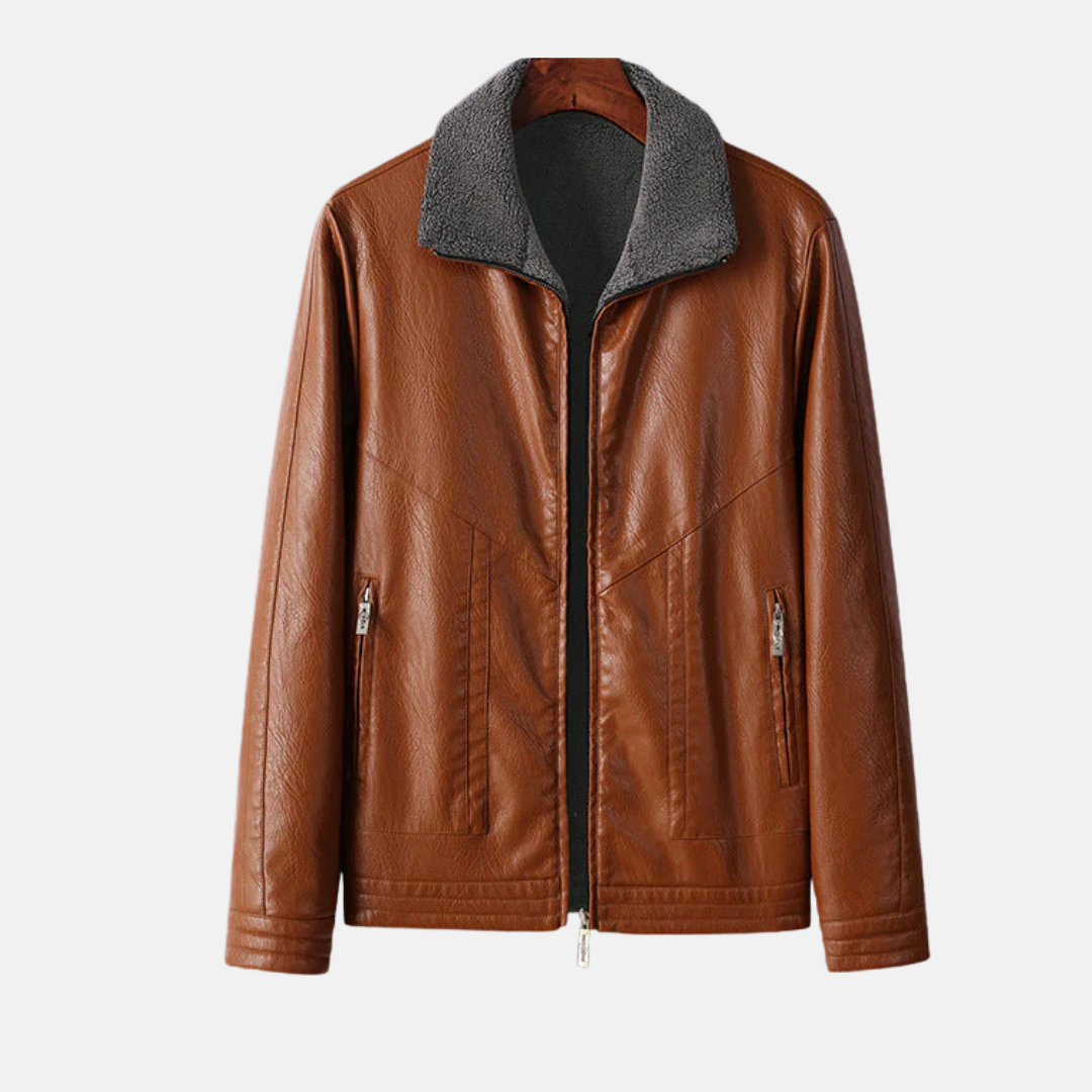 Reversible Faux Leather Fleece Lined Jacket