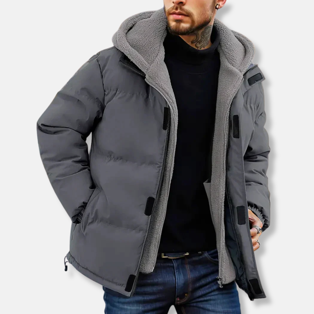 Quilted Water-Resistant Fleece Lined Puffer Jacket