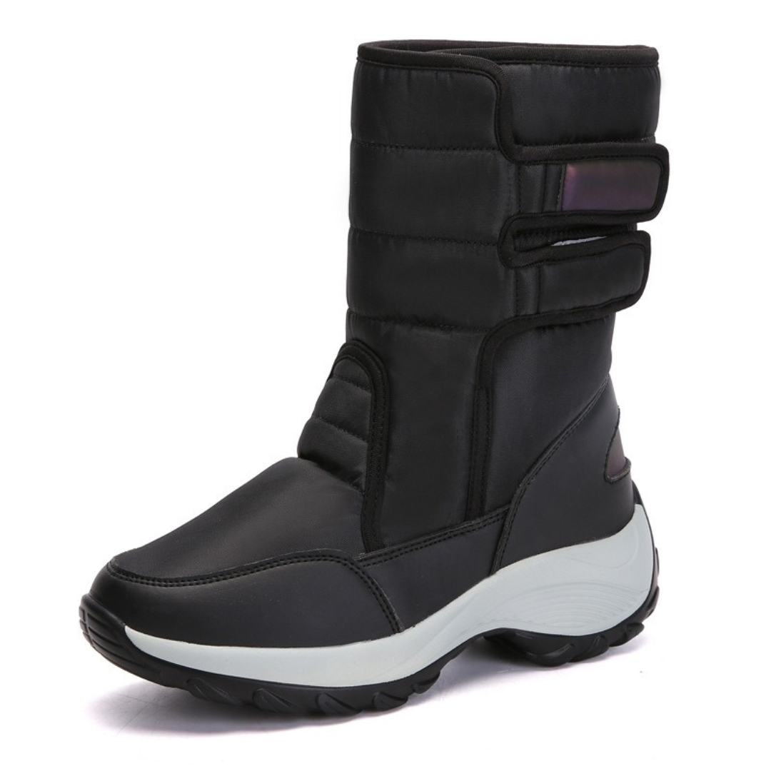 Faux Fur Cuff Slip-On Ankle Boots