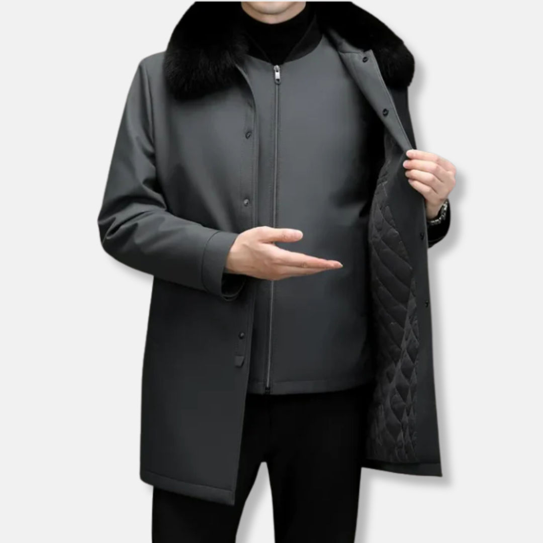Detachable Faux Fur Mid-Length Jacket