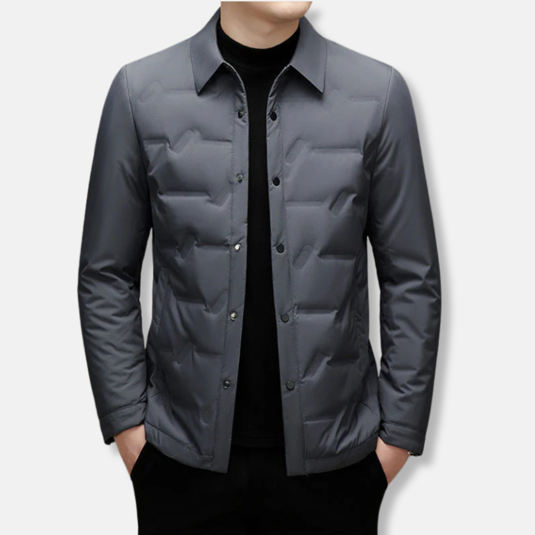 Water-Resistant Quilted Slim Fit Down Jacket