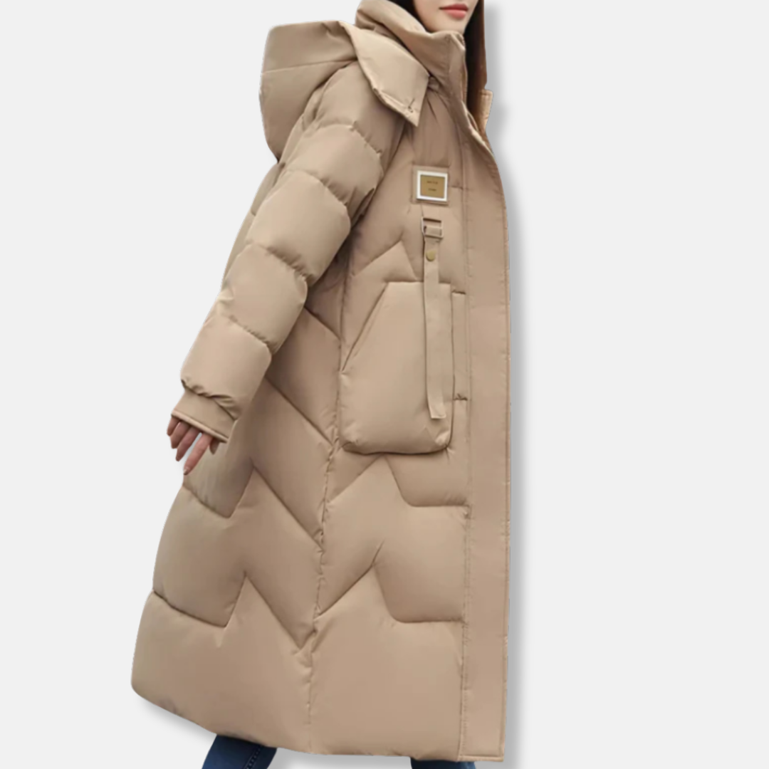 Quilted Insulated Oversized Hooded Trench Coat