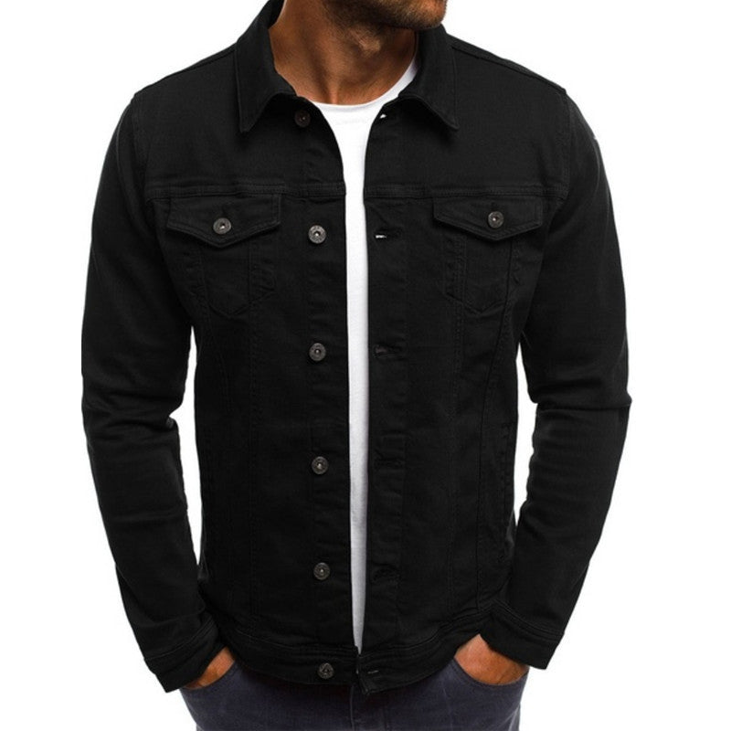 Men's Denim Jacket – Regular Fit – Button Closure – Chest Pockets – Structured Seams
