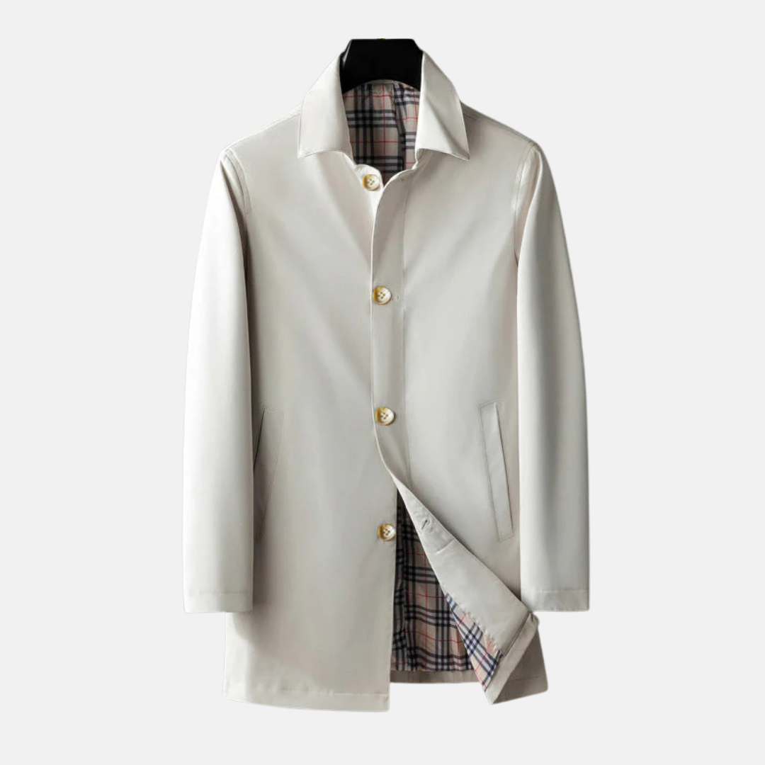 Wool Blend Tailored Fit Lined Coat