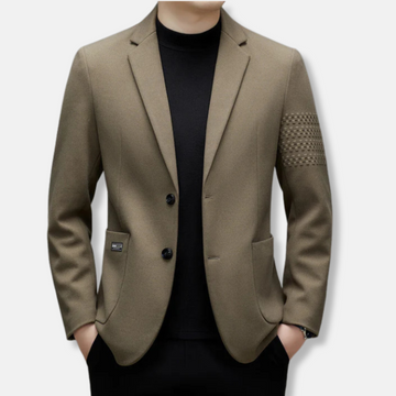 Embroidered Slim Fit Wool Blend Blazer
