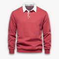 Men's Polo Sweater – Regular Fit – Long-Sleeved – Soft Knitted Natural Fiber