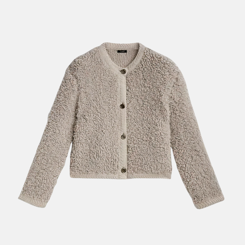 Knit Cropped Round Neck Cardigan