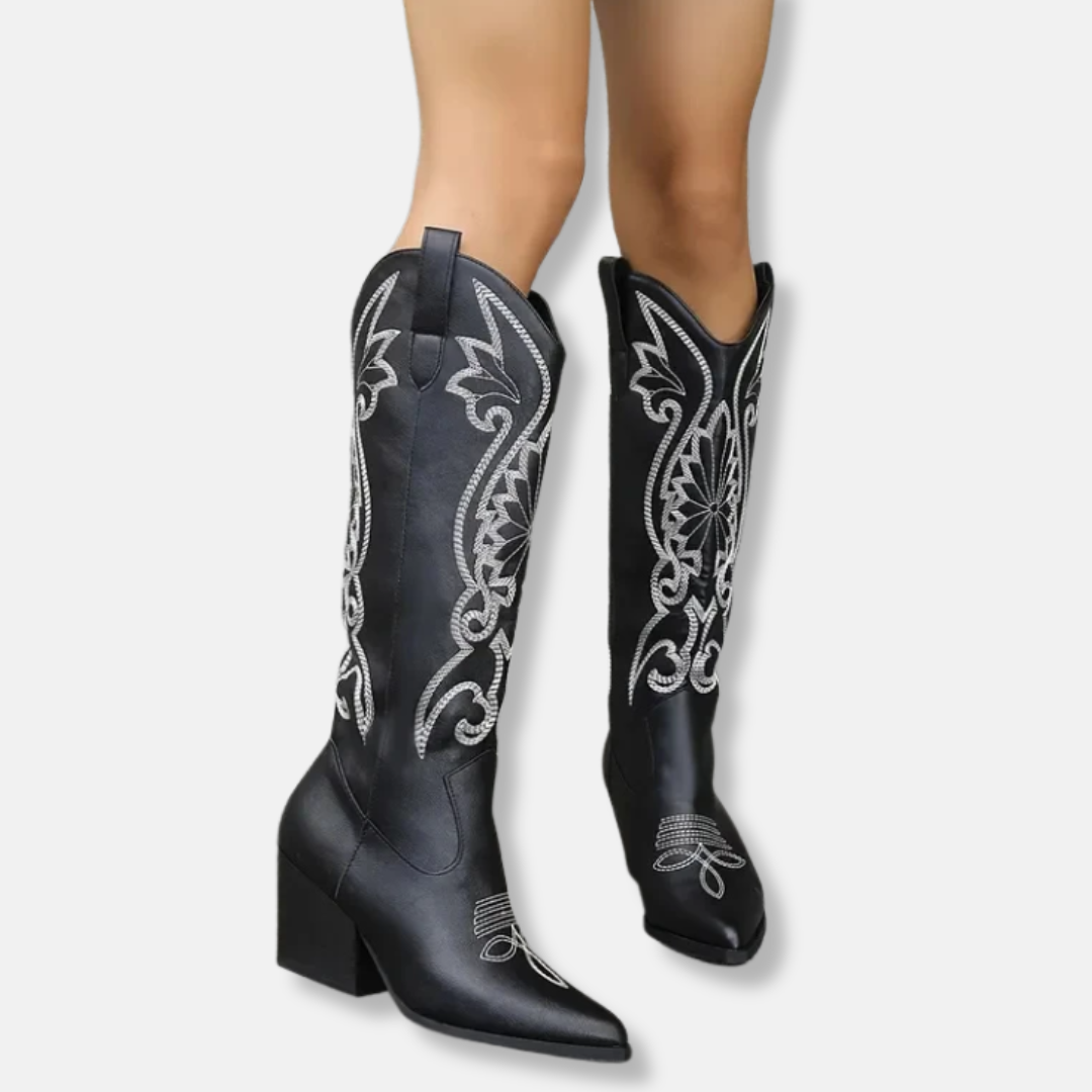 Knee High Embroidered Western Boots